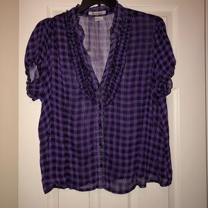 Purple and Black sheer top